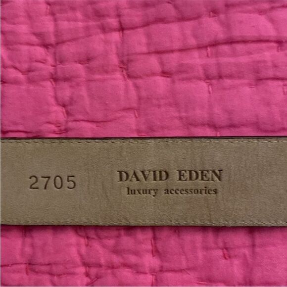 David Eden Brown Crocodile skin Belt with Gold Buckle, L 42 inch main image 9